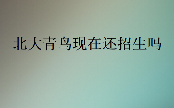 北大青鳥現(xiàn)在還招生嗎