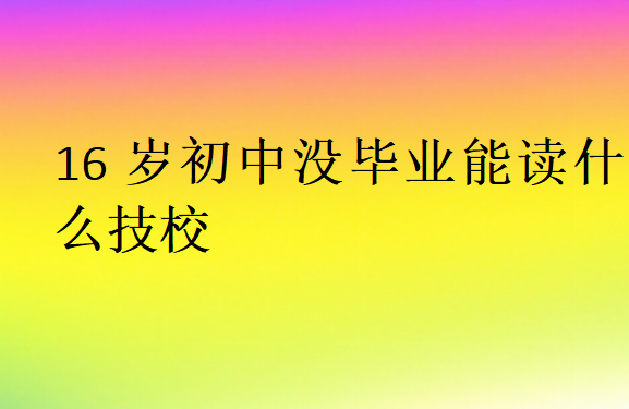 16歲初中沒畢業能讀什么技校
